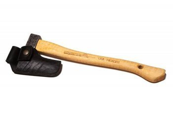 Toporek Myśliwski / Masarski, siekiera trzonek z hikory + etui skórzane
